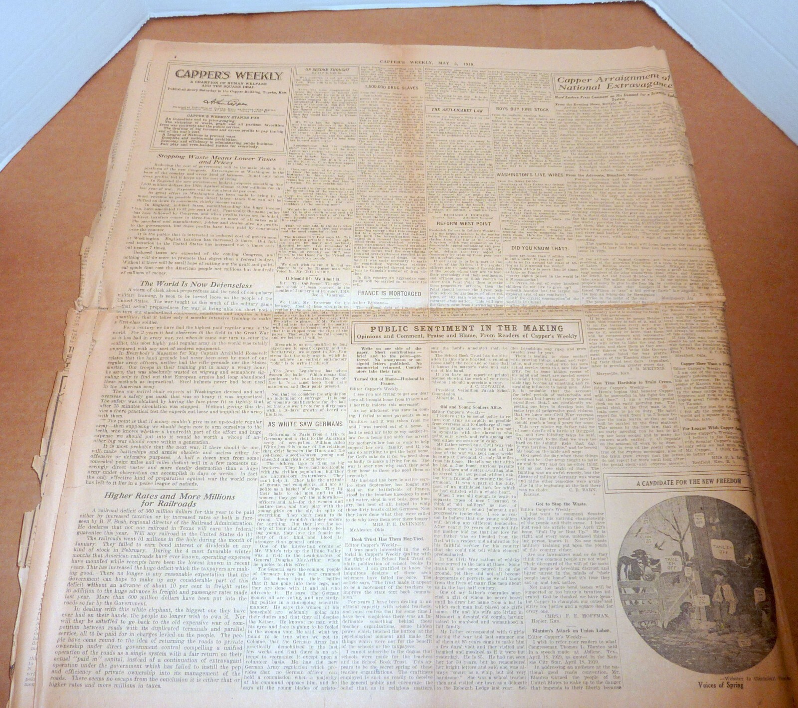 CAPPER'S WEEKLY NEWSPAPER MAY 13, 1919 TOPEKA, KANSAS "4 BILLION TO RUN