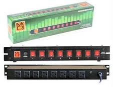 MR DJ PSC200 Rack Mountable 8 Port Power Switcher Surge Protectors ON / OFF
