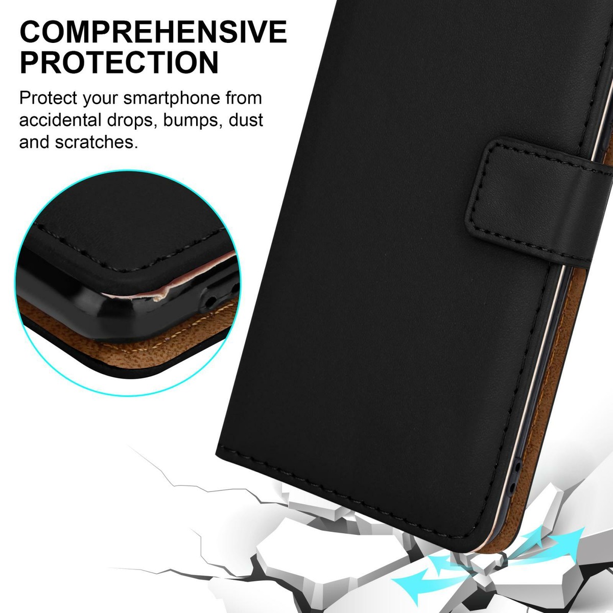 Custodia A Portafoglio In Pelle Per Motorola Moto G9 Plus - Con Slot Per Carte, Supporto E Chiusura Magnetica