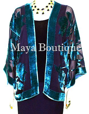 Velvet Kimono Kimono Verde Agua Zara Zara Woman XS Kimono Style