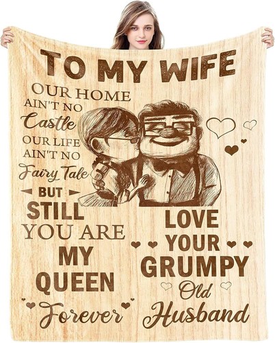 CENSIHER Gift for Wife from Husband to My Wife Blanket Wedding Anniversary Roman