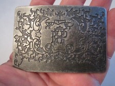 VINTAGE SILVER PLATED E P MONOGRAM BELT BUCKLE - BOX GW 4