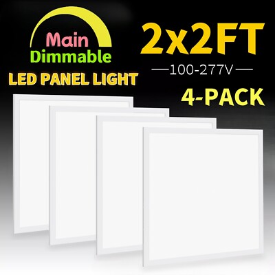4 Packs 2x2FT White LED Flat Panel Light 45W 5000K Daylight Drop Ceiling Light