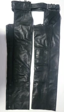 Pro Rider Black Leather Motorcycle Biker CHAPS Size Small