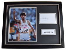 Sebastian Coe Signed Framed Photo Autograph 16x12 display Olympic Athletics COA