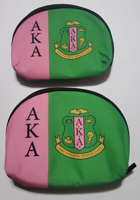 Alpha Kappa Alpha 2 Pcs Cosmetic Bags Travel Makeup Bag Portable Clutch