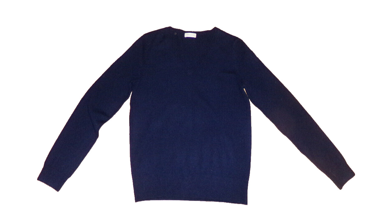 Talla Mujer S JENNY LIU Cuello en V Azul Marino CACHEMIR Punto Suéter ITALIA