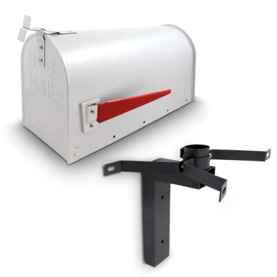 US-Mailbox Postkasten Amerikanisch Letterbox mit Wandhalterung Weiß Bituxx
