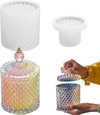 Resin Mold DIY Handcraft Silicone Candy Storage Jar With Lids Jewelry Box Craft