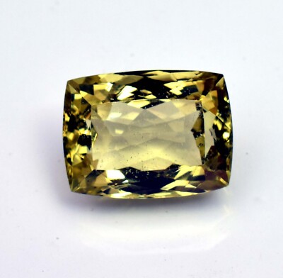 Natural Quartz Green Quartz Faceted Lemon Quartz Cushion Cut 16.00 Ct Certified