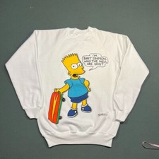 Vintage 90s Bart Simpson Graphic Pullover Sweatshirt Medium