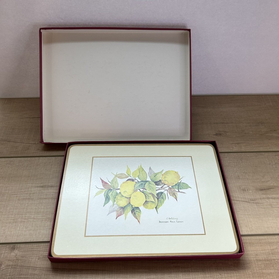Pimpernel Placemats C. Holding Bermuda Lemon Paw Paw Cherries Loquat