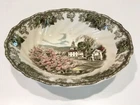VINTAGE JOHNSON BROS ENG FRIENDLY VILLAGE GREEN  PATENT OVAL  DISH 8.75X6.75"