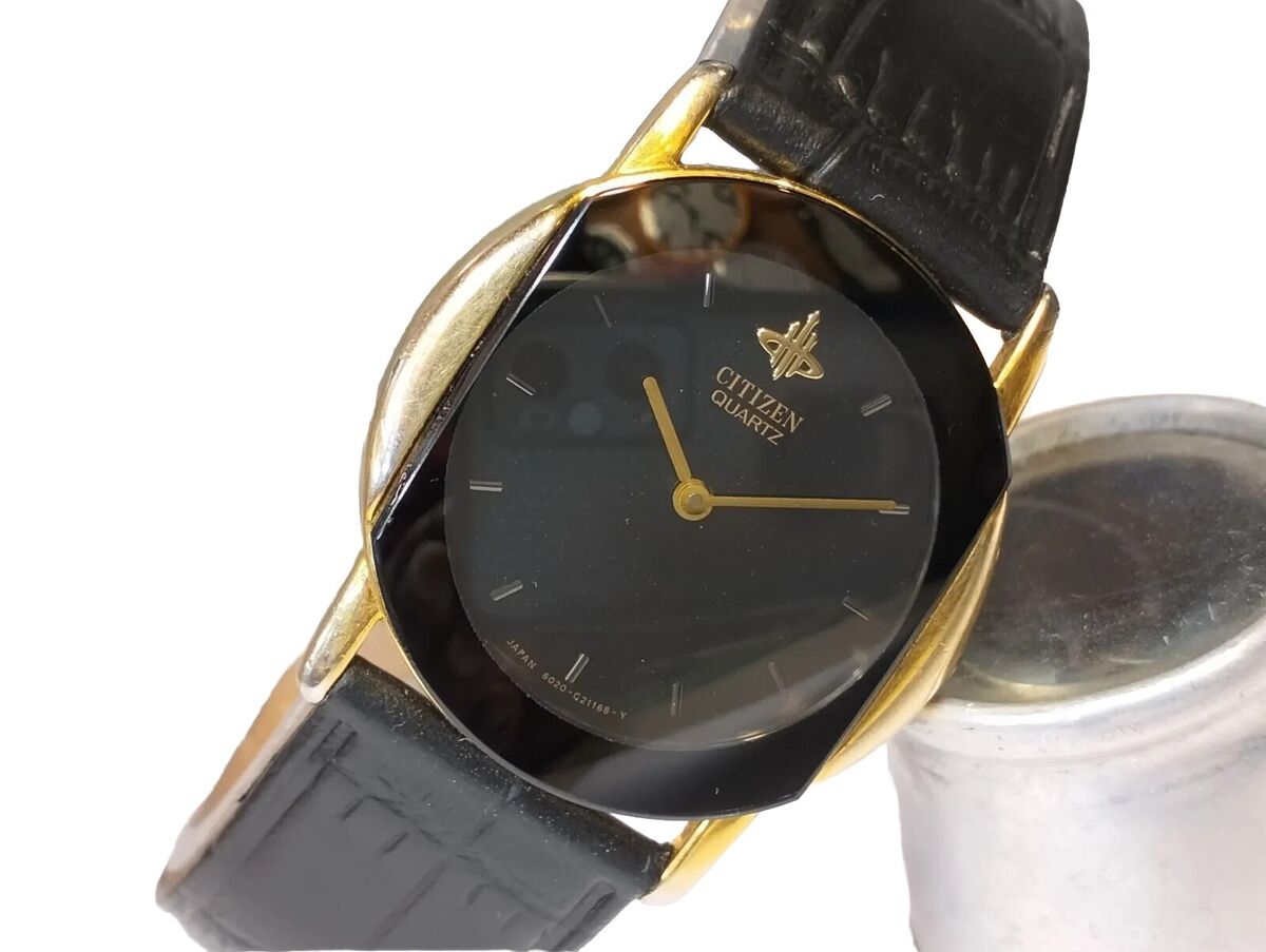 VINTAGE CITIZEN QUARTZ BLACK DIAL 6020-G05971 JAPAN UNISEX VINTAGE CITIZEN QUARTZ BLACK DIAL 6020-G05971 JAPAN UNISEX