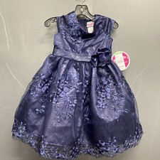 Girls Nannette Kids Blue Formal Dress Tule Size 24M