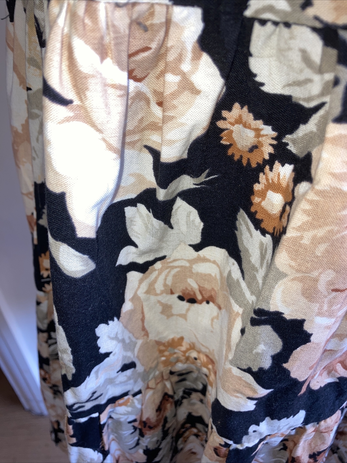 1970s Tiered Floral Vintage Skirt, 13.5" across waist approximately 3