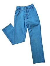 Vtg Roper Bareback Blue Teal Jeans Girls Size 12 20 x 26.5 Western Cowgirl Rodeo