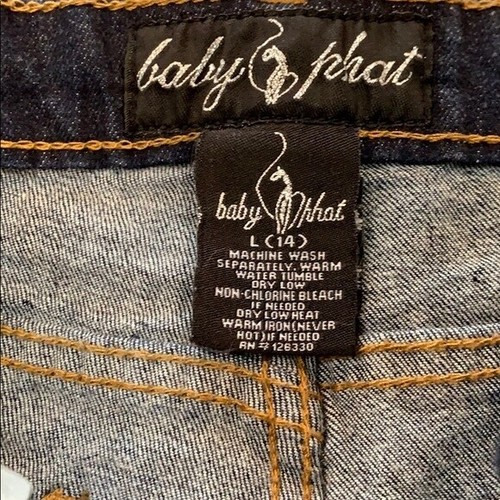 Baby Phat Girlz Jeans Youth 14 Blue Dark Wash Skinny - Picture 2 of 8