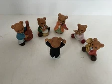 NIB Lot of 6 Homco Bear Musical Band Orchestra Figurines Conductor Vintage