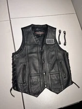 Street and Steel Vest Men's Large Genuine Leather 2nd Amendment Conceal Carry