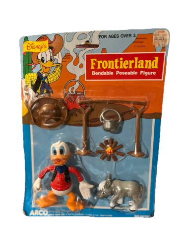 Arco Disney Frontierland Donald Duck Figur Poseable 1986 Vintage Sealed Neu