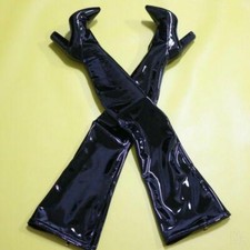 Women's Heels Over The Knee Stretch Thigh High Boots Shiny Leather Dance Shoes