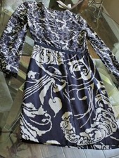 ICONIC Gucci Runway Flora Logo Silk Midi Dress Long Sleeve $2100 IT40 S Floral
