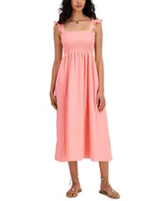 I.N.C. International Concepts Women's Smocked Ruffled Dress