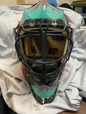 Vintage Itech Pro Goalie Mask- Custom Print- Straps/Padding/Cage Replaced