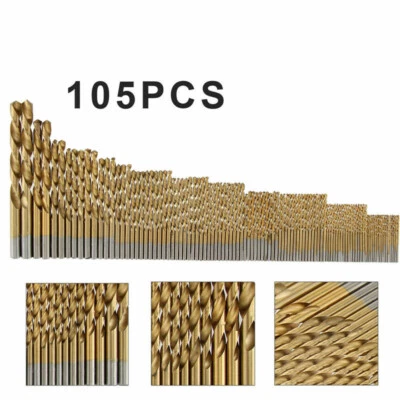 105stk Spiralbohrer HSS Metallbohrer 1.5-10mm Bohrer Set für Eisen Stahl Holz RF - Bild 1 von 4