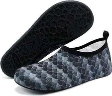  Water Shoes Barefoot Aqua Yoga Socks Quick 6.5-7.5 Women/6-7 Men Blackgreywave