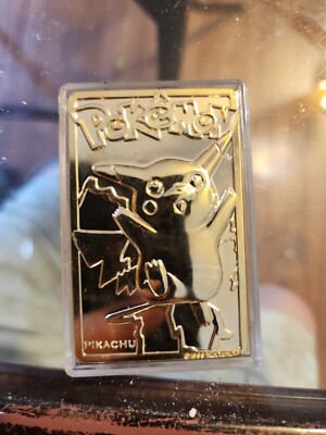 Vintage Pokemon 23k Gold Plated PIKACHU Card 1999 Nintendo Burger