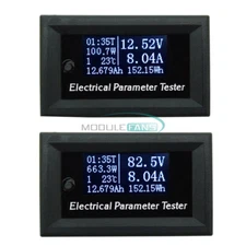 7In1 OLED Tester Voltage Current Time Temperature Capacity Voltmeter Ammeter 10A