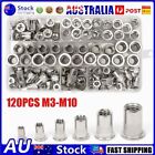 <!--F#f_0-->120PCS 304 Stainless Steel Metric Nutserts Rivet Nuts Rivnut M3-M10 Tool Kit AU<!--F/-->