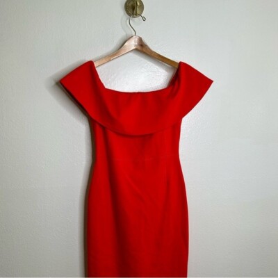 Aritzia Babaton Red Fitted Bodycon Midi Dress 4 | eBay