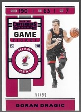 Goran Dragic 2019-20 Panini Contenders Game Ticket Blue #34 /99 Parallel Heat SP