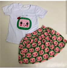 Cocomelon embroidered skirt set Boutique Girl 2pc outfit
