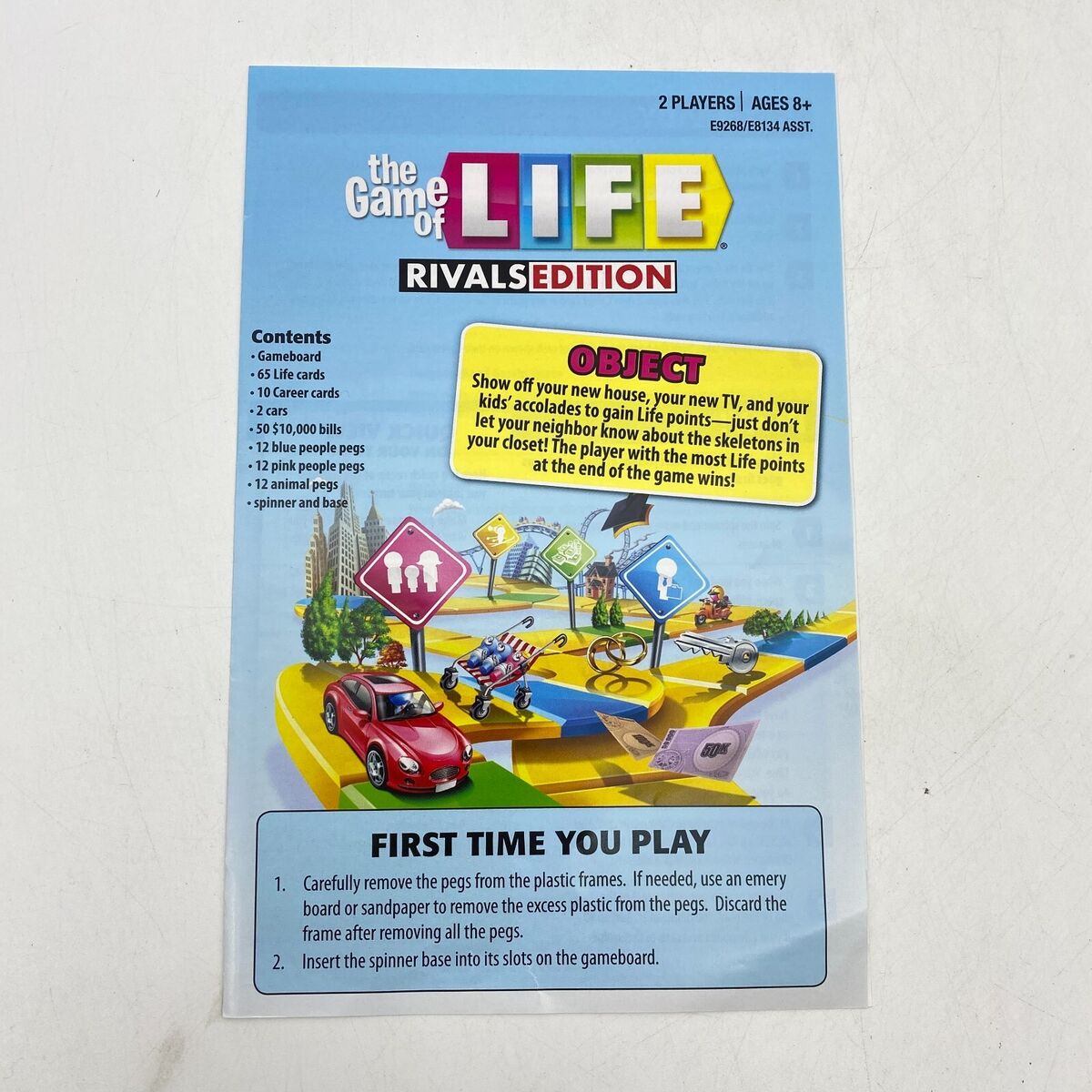 The Game of Life Board Game Replacement Parts Game Board and Instructions  Only