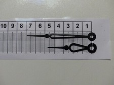 Uhrzeiger Stil, Aluminium, schwarz, Stundenzeiger 47 mm, Minutenzeiger 69 mm