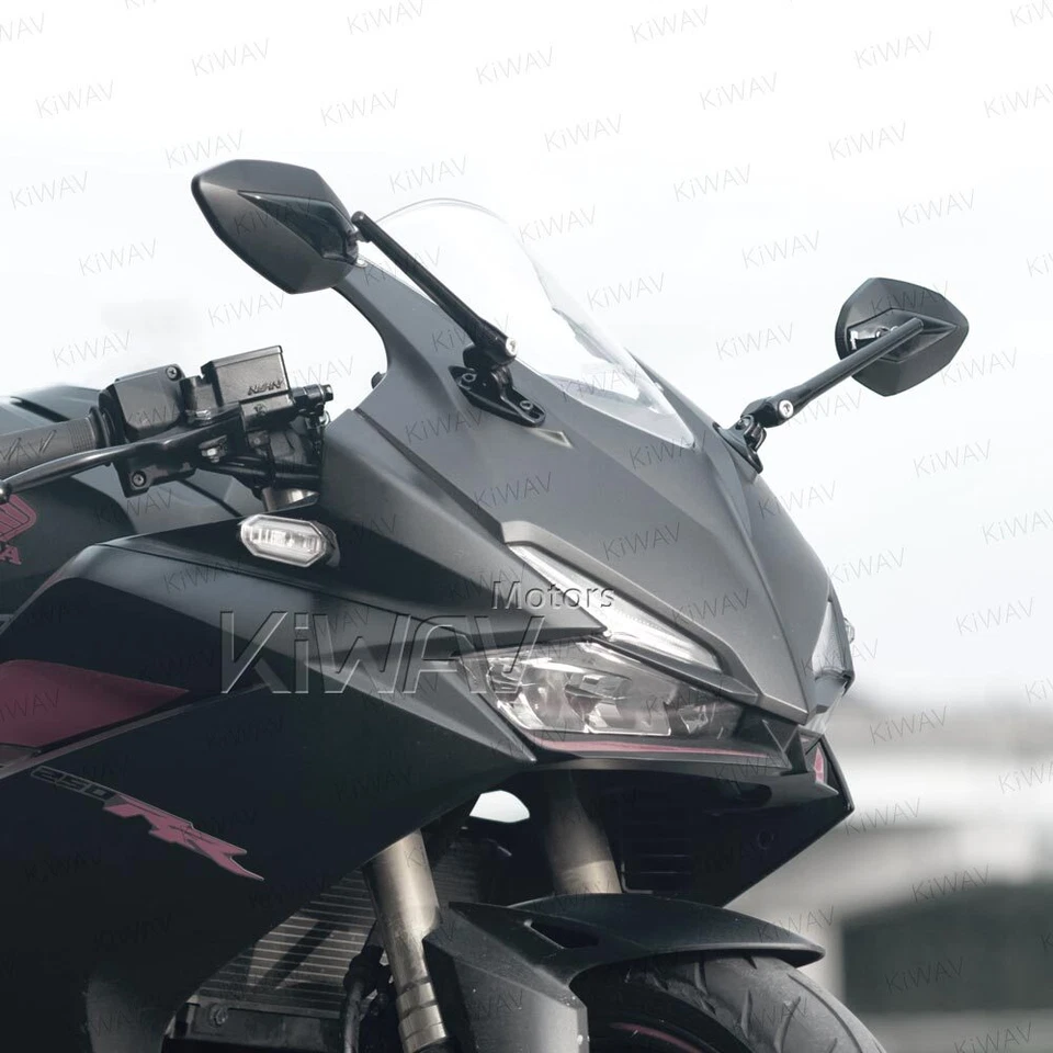 Espejo de diamante negro VAWiK montaje de carenado VENOM base negra para bicicleta deportiva HONDA Foto 3 de 4