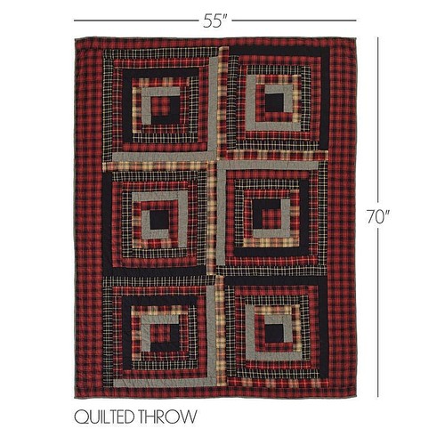 Manta Cumberland. 70" x 55". Marcas VHC. Rojo, negro, tostado - Imagen 4 de 4