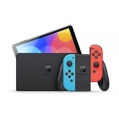 Nintendo Switch OLED Model White, Neon Red & Neon Blue SD card | eBay