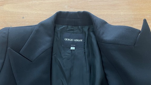GIORGIO ARMANI Borgo 21 Wool / Poly Fitted Blazer Black Italy Sz 42, US 6 - Picture 11 of 12
