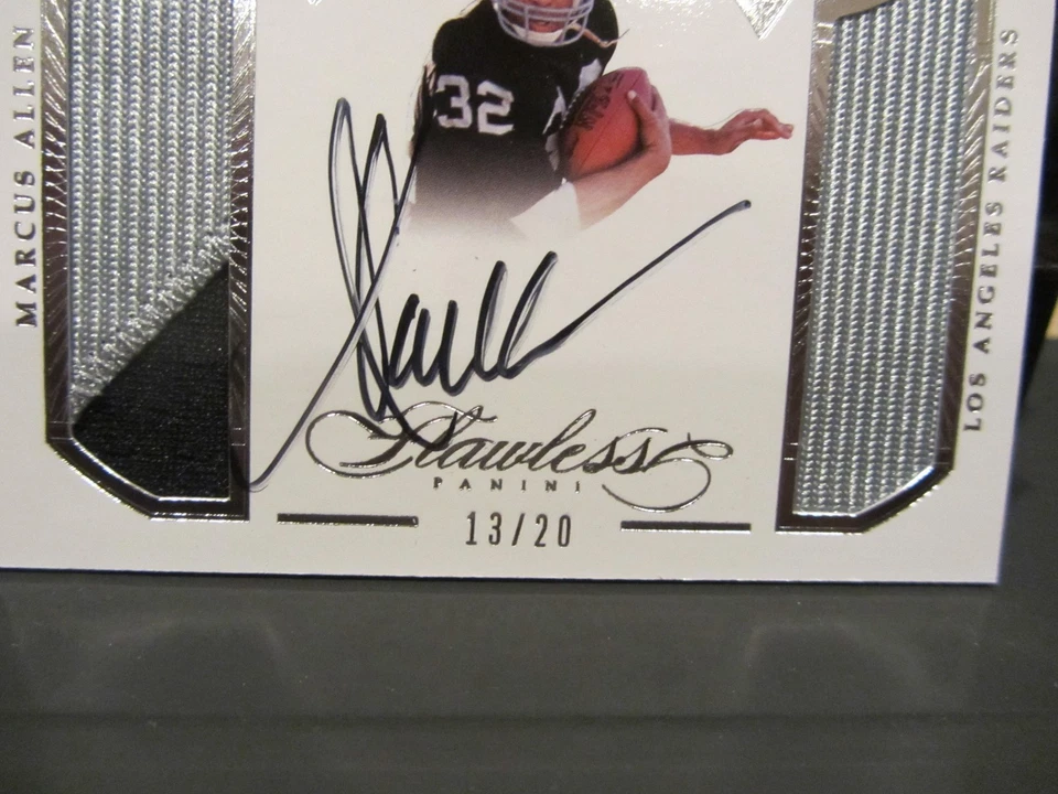 Panini Flawless On Card Autograph Jersey Raiders Marcus Allen 13/20 2016 - Image 3 of 4