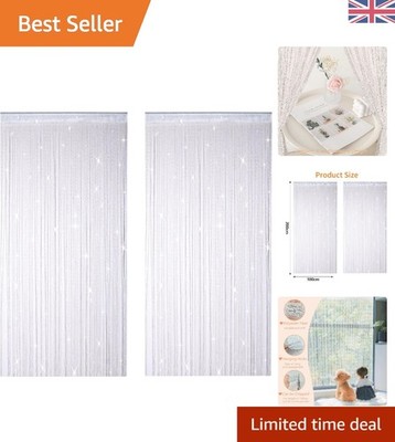 Stilvolle 2 Stück weiße Perlen Türvorhänge 100x200cm - elegante Fliegengitterlösung