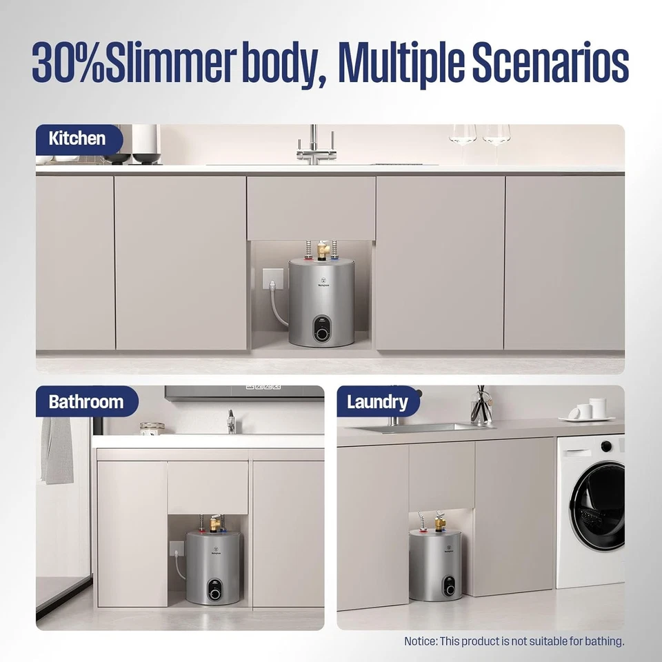 Westinghouse Mini Tanque Calentador de Agua Eléctrico 120V Bajo Fregadero Calentador de Agua Foto 3 de 4