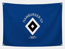HSV Hamburger SV Hissfahne 90x150 cm Fan Flagge HSV Stadion 2 Hülsen Garten