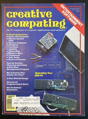 Vtg Creative Computing Magazine Sept 1984 Vol 10 No 9 ''Upgrading Your IBM PC''