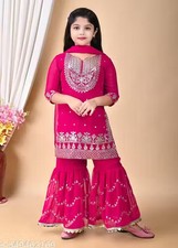 Indian traditional Girls Kurta and palazzos with dupatta sets for girls