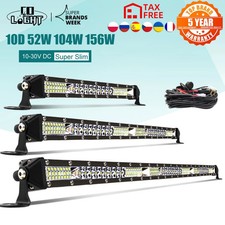 LED Work Light Bar Slim Single Row Combo Beam Spot Flood Offroad 4x4 Truck 12V